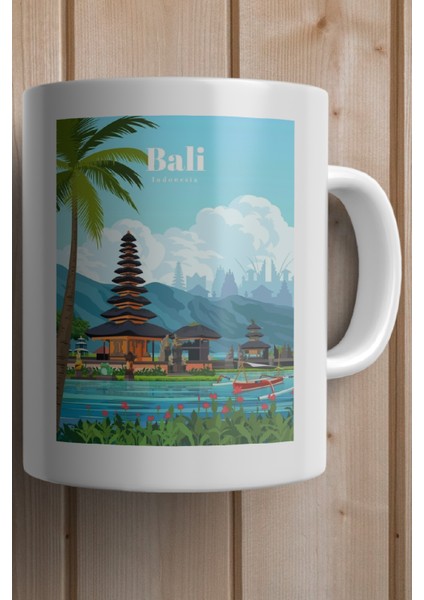 Endonezya- Bali Baskılı Premium Kupa Bardak fiyatları
