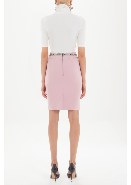 Pembe Deri Kemerli Desenli Kalem Etek 80767 fırsatları