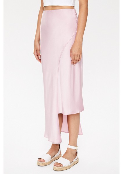 Pembe Asimetrik Kesim Dar Etek 81114