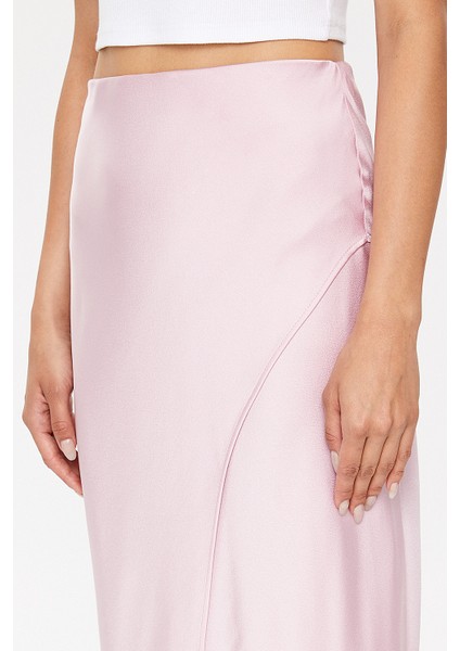 Pembe Asimetrik Kesim Dar Etek 81114