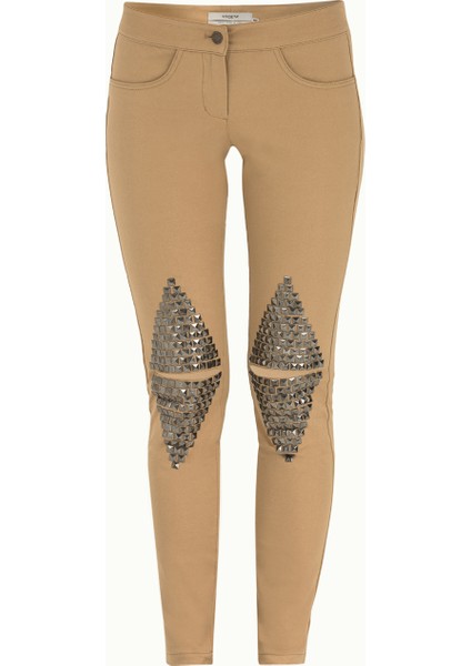 Bej Metal Yapıştırmalı Cep Pantolon 41242 indirimleri