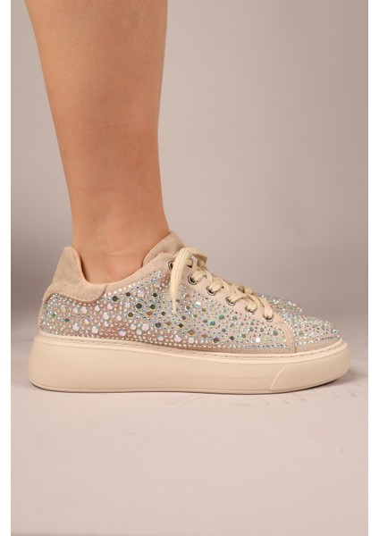 Hollis Taşlı Süet Sneakers Bej fırsatları