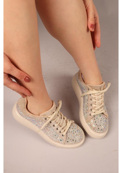 Hollis Taşlı Süet Sneakers Bej indirimleri