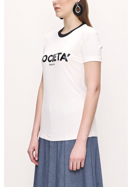 Beyaz Baskılı Tshirt 19831