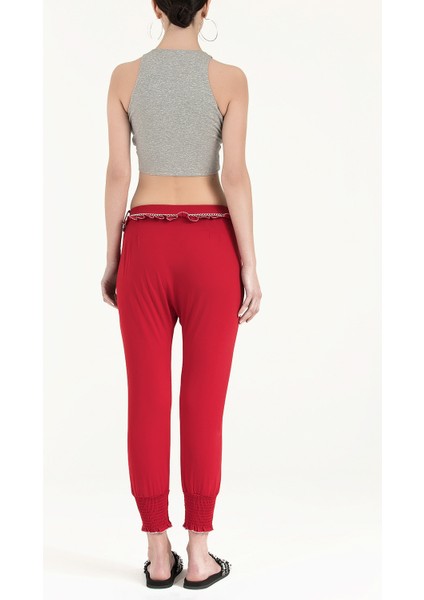 Kırmızı Bol Kesim Pantolon 40534 fırsatları