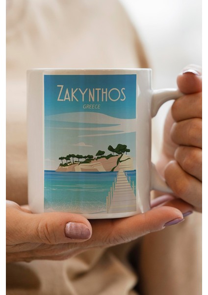 Greece- Yunanistan- Zakynthos Baskılı Premium Kupa Bardak