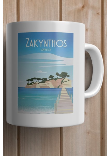 Greece- Yunanistan- Zakynthos Baskılı Premium Kupa Bardak fiyatları