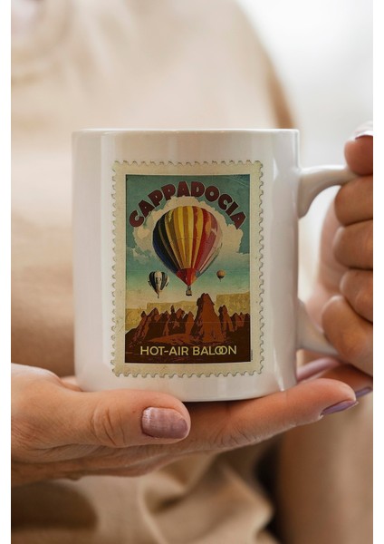 Kapadokya Sıcak Hava Balonu Baskılı Premium Kupa Bardak