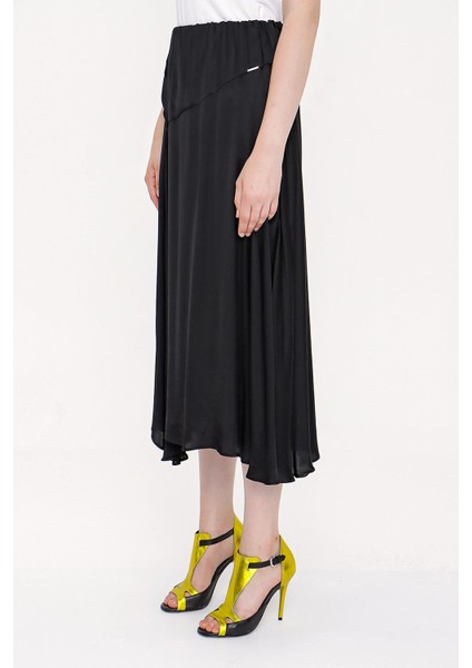 Siyah Beli Lastikli Etek 81203