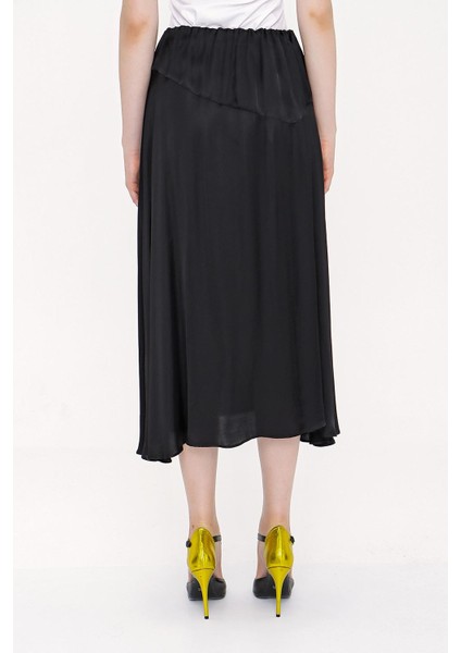 Siyah Beli Lastikli Etek 81203