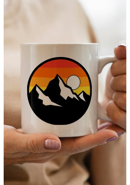 Dağ Manzarası Baskılı Premium Kupa Bardak