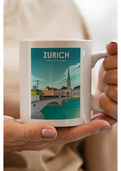 Zurich- Switzerland Baskılı Premium Kupa Bardak