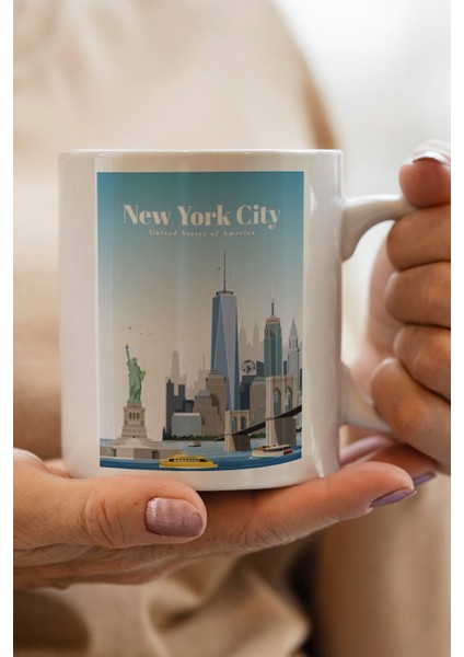 New York City Baskılı Kupa Bardak