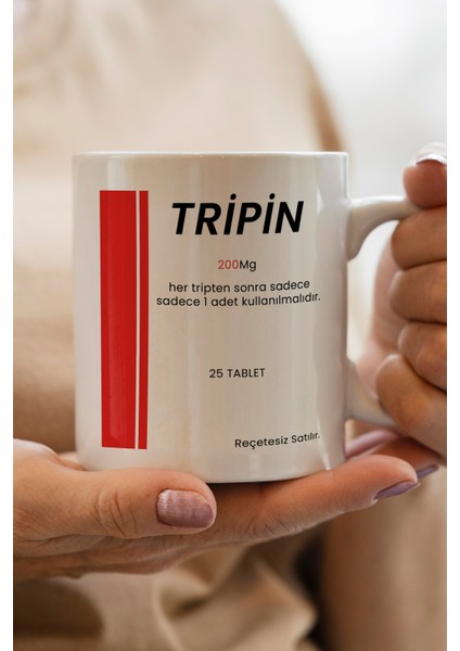 kutusu temalı tripin yazılı premium kupa bardak