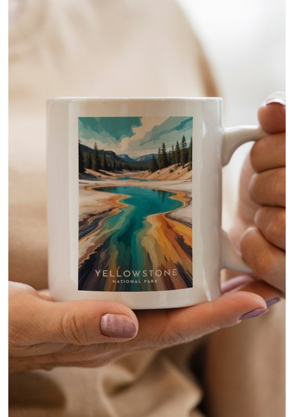 Yellowstone- National Park Baskılı Premium Kupa Bardak