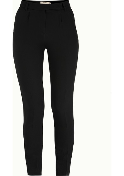 Siyah Yandan Cepli Boru Paça Pantolon 41265