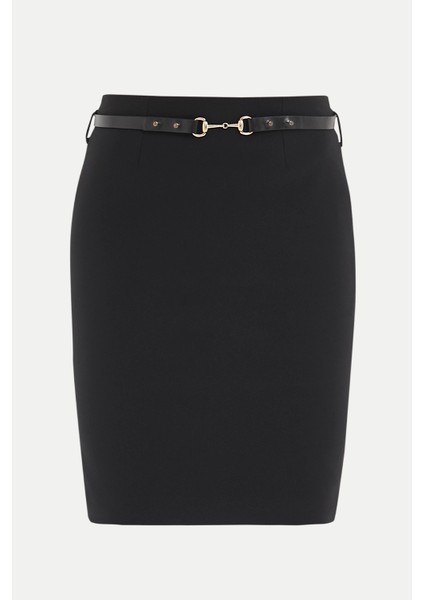 Siyah Deri Kemerli Kalem Etek 80612 indirimleri