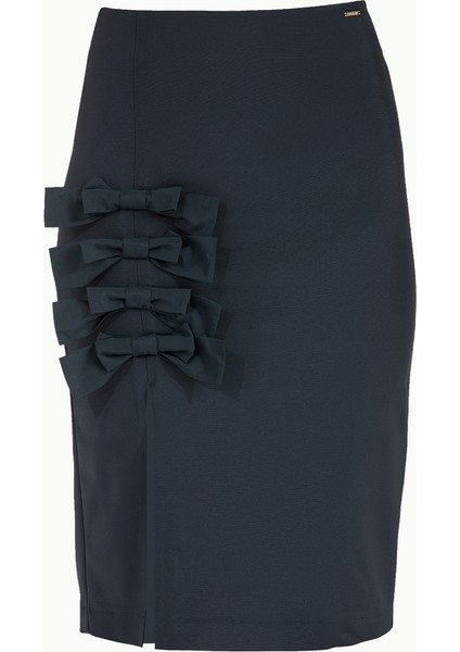 Lacivert Fiyonk Aksesuarlı Kalem Etek 80997 indirimleri