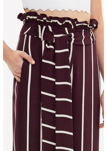 Mor Yüksek Bel Bol Kesim Pantolon 41302