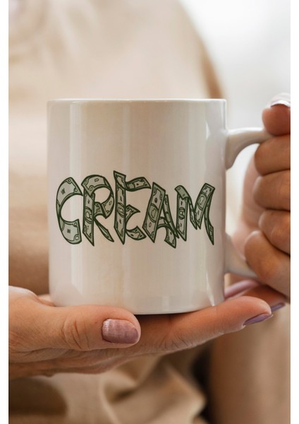 Cream Baskılı Kupa Bardak