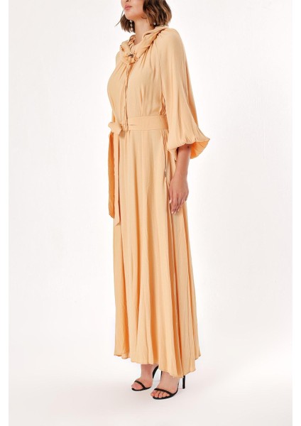 Bej Reglan Kol Salaş Uzun Elbise 93356 modelleri