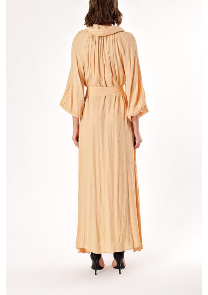Bej Reglan Kol Salaş Uzun Elbise 93356 fırsatları