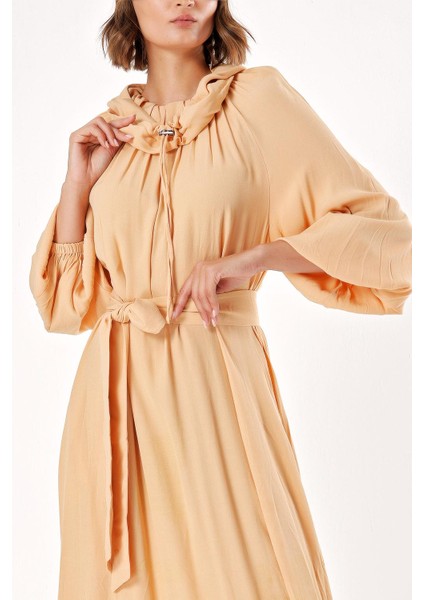 Bej Reglan Kol Salaş Uzun Elbise 93356 indirimleri