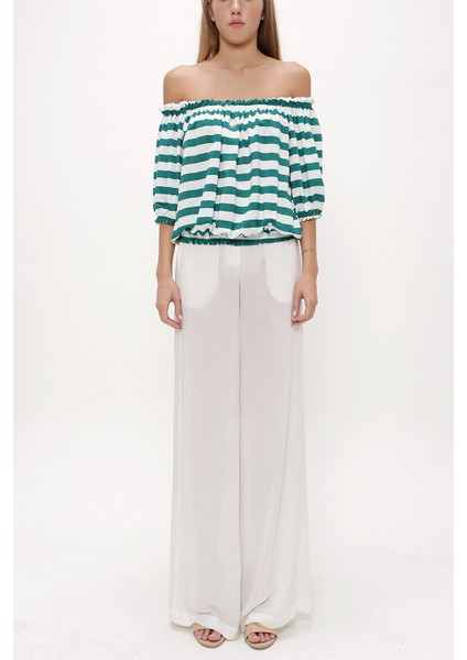 Yeşil Lastikli Mini Bluz 19693