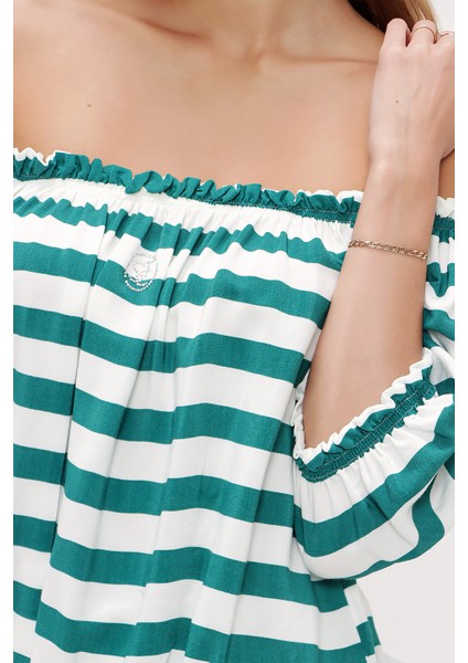 Yeşil Lastikli Mini Bluz 19693