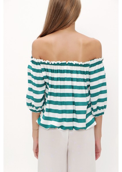 Yeşil Lastikli Mini Bluz 19693