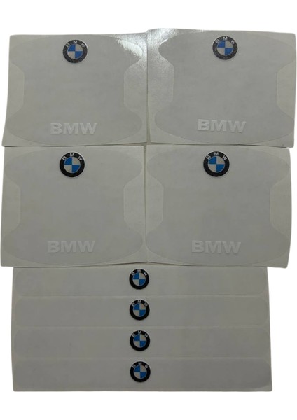 Bmw Marka Logolu Oto Kapı Kolu Çizik Önleyici Yapışkan 8'li Set