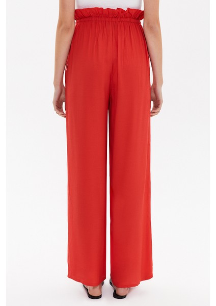 Kırmızı Bol Kesim Beli Lastikli Pantolon 41369 indirimleri