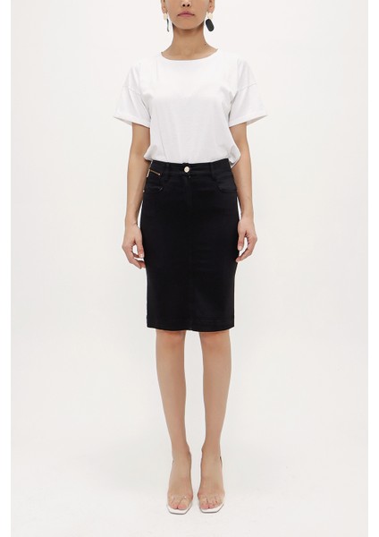 Siyah Dar Kesim Pamuk Etek 80382