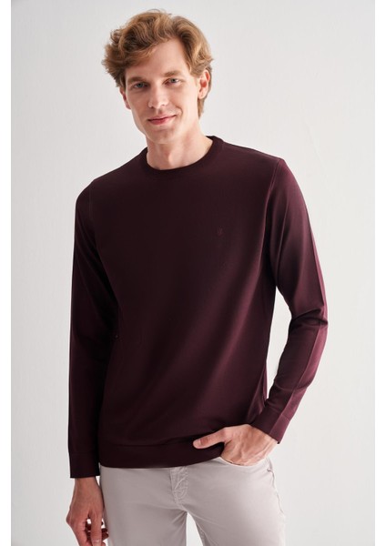 Mürdüm Bisiklet Yaka Cepsiz Slim Fit Casual Triko Kazak