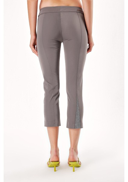 Gri Dar Kesim Capri Pantalon 40729 fırsatları