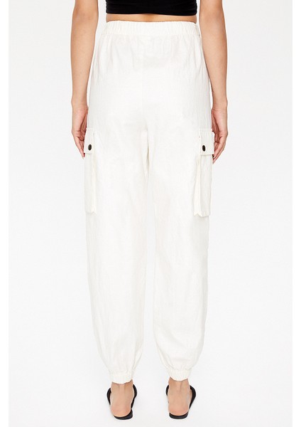 Bej Kargo Cepli Keten Pantolon 41301 indirimleri