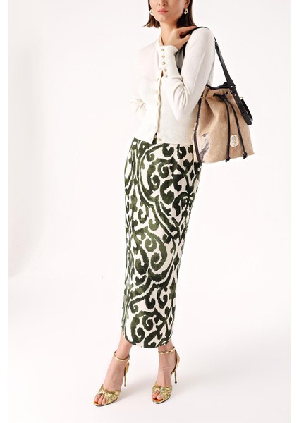 Ekru Beli Oturan Ribanalı Kısa Örme Hırka 28840