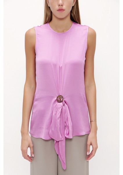 Lila Metal Aksesuar Detaylı Bluz 19753 fiyatları