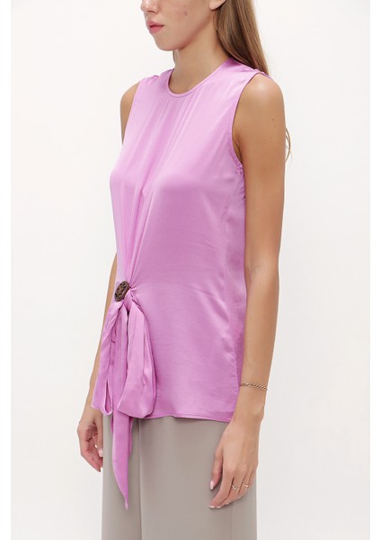 Lila Metal Aksesuar Detaylı Bluz 19753 modelleri