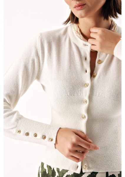 Ekru Beli Oturan Ribanalı Kısa Örme Hırka 28840 indirimleri