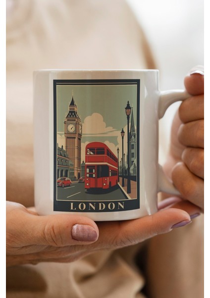 Londra Baskılı Kupa Bardak