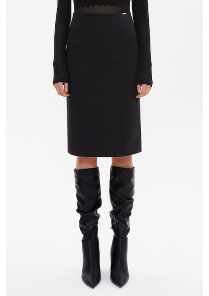 Siyah Diz Altı Düz Dar Etek 81119 fiyatları