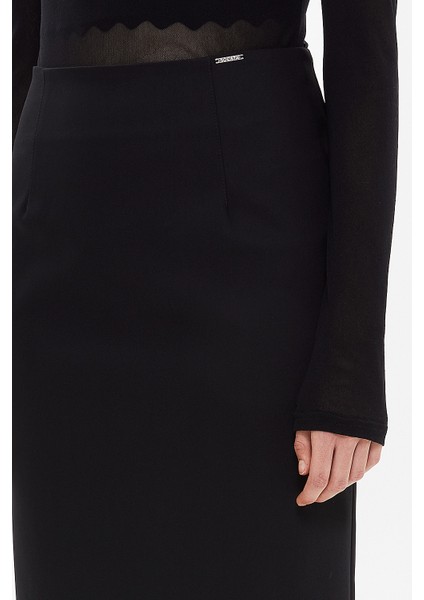 Siyah Diz Altı Düz Dar Etek 81119 fırsatları