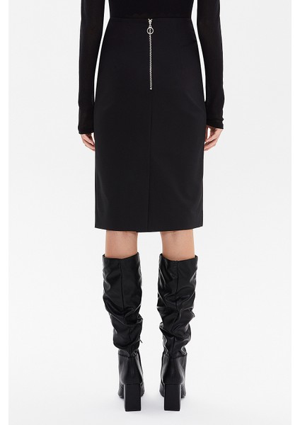 Siyah Diz Altı Düz Dar Etek 81119 indirimleri