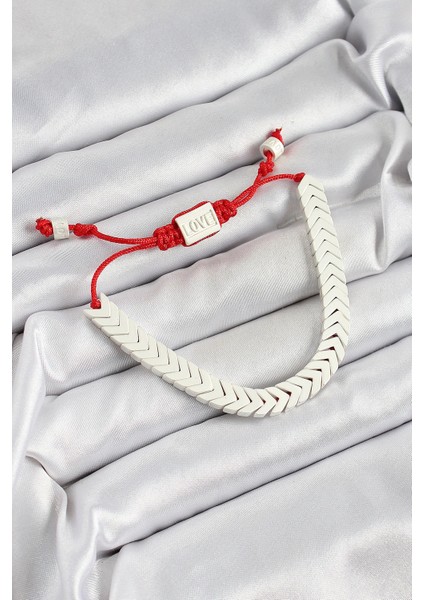 Pirinç Asansörlü Beyaz Juju Kadın Bileklik