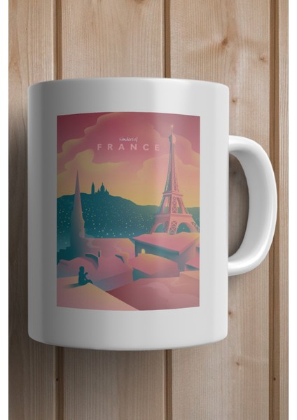 France Baskılı Premium Kupa Bardak fiyatları