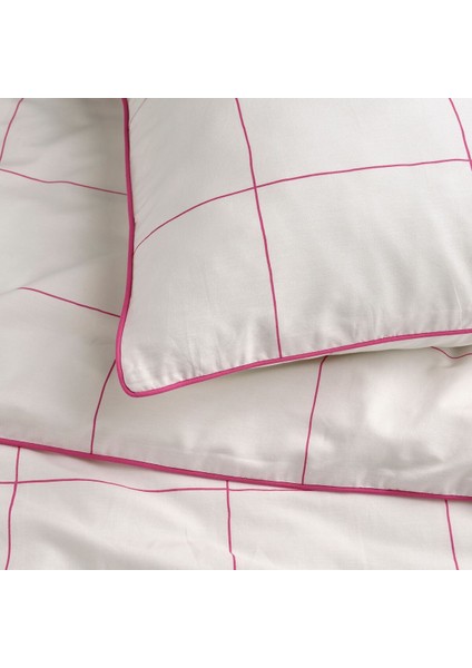Çift Kişilik Nevresim Seti, Beyaz-Pembe, 240X220/50X60 cm fiyatları