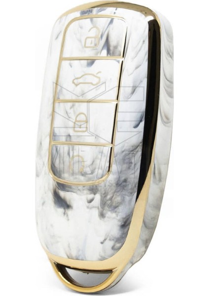 Lüx Chery Tiggo 8 Pro 3 Buton Smart Nano Anahtar Kılıfı Mermer Desenli 1. Ci Kalite