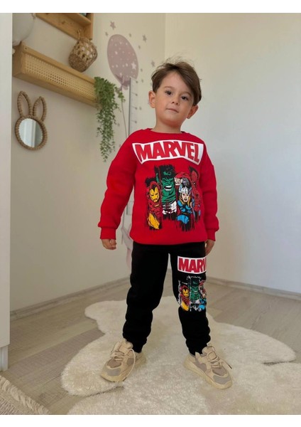 Erkek Çocuk Karakter Baskılı 3 Iplik Eşofman Takımı modelleri