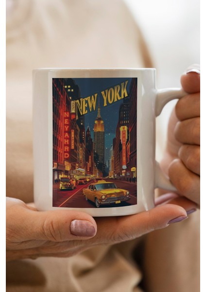 New York Baskılı Kupa Bardak